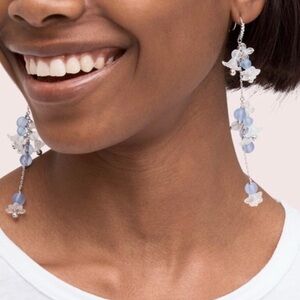 Kate Spade Long Floral Dangle Statement Earrings
